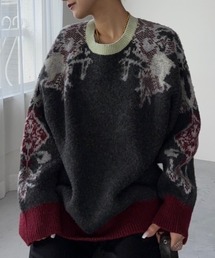 JEANASIS | 5Gパネルパターンジャガードプルオーバー/248175(ニット/セーター)