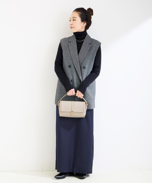 MIAN (ミアン)の「MIAN/ミアン ベルトデザイン2WAYショルダーバッグ(ショルダーバッグ・レディース・ブラウン/ブラック/アイボリー・FREE)」の6枚目の写真