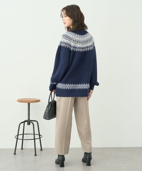 earth music&ecology（アースミュージックアンドエコロジー）の「オーロララメノルディックチュニック（チュニック・レディース・ネイビー/グレー/アイボリー・FREE）」の8枚目の写真