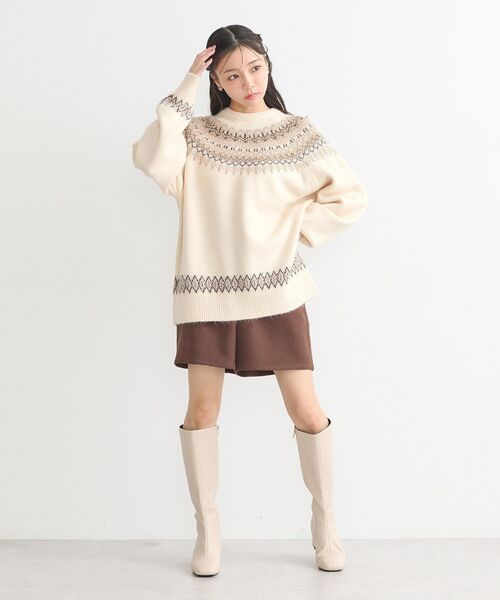earth music&ecology（アースミュージックアンドエコロジー）の「オーロララメノルディックチュニック（チュニック・レディース・ネイビー/グレー/アイボリー・FREE）」の17枚目の写真