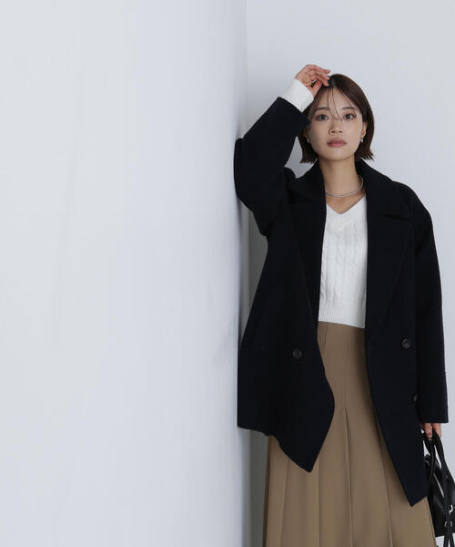 NATURAL BEAUTY BASIC(ナチュラルビューティーベーシック)の「◇コンパクトケーブルニット(ニット/セーター・レディース・オフホワイト/ライトグリーン/ネイビー・FREE)」の11枚目の写真