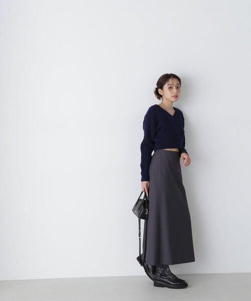 NATURAL BEAUTY BASIC(ナチュラルビューティーベーシック)の「◇コンパクトケーブルニット(ニット/セーター・レディース・オフホワイト/ライトグリーン/ネイビー・FREE)」の21枚目の写真