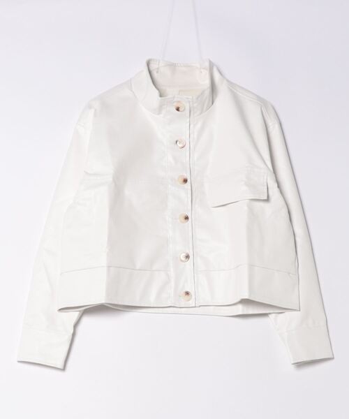 ハーフネックシングルブレストレザージャケット