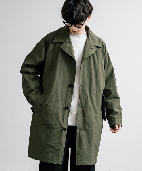 Audience（オーディエンス）の「Audience オーディエンス 綿ナイロン高密度ポプリン M-51 モッズステンカラーコート AUD7284（ステンカラーコート・メンズ・ブラック/カーキ/オリーブ・M/L）」の2枚目の写真