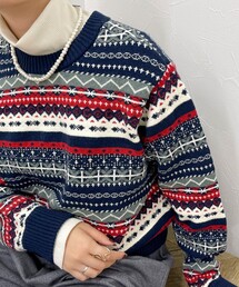 【GEVACO/ゲバコ】フェアアイル2WAYニットカーディガン