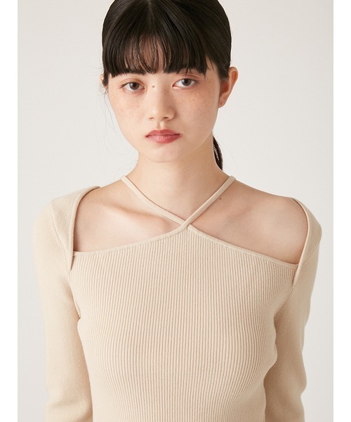 LILY BROWN（リリーブラウン）の「クロスネックレイヤードニット