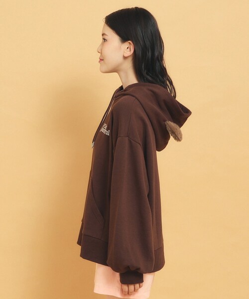 PINK-latte(ピンクラテ)の「◆あざとかわいい!クマ耳フーディ裏毛(スウェット・キッズ・ベージュ/ブラウン/アイボリー・13/14/15 /16)」の12枚目の写真