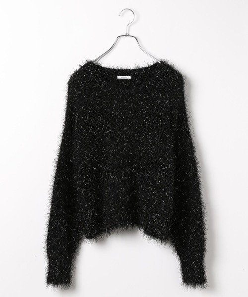 BAYFLOW（ベイフロー）の「ラメフェザーニットプルオーバー（ニット/セーター・レディース・オレンジ/アイボリー/ブラック/ブルー・FREE）」の5枚目の写真