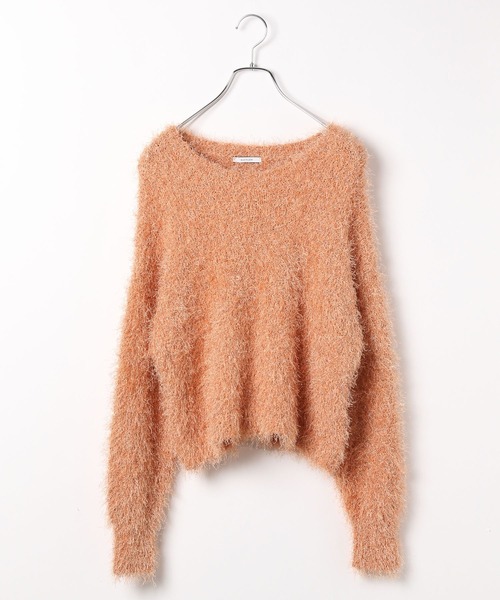 BAYFLOW（ベイフロー）の「ラメフェザーニットプルオーバー（ニット/セーター・レディース・オレンジ/アイボリー/ブラック/ブルー・FREE）」の6枚目の写真