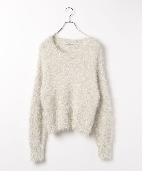 BAYFLOW（ベイフロー）の「ラメフェザーニットプルオーバー（ニット/セーター・レディース・オレンジ/アイボリー/ブラック/ブルー・FREE）」の7枚目の写真