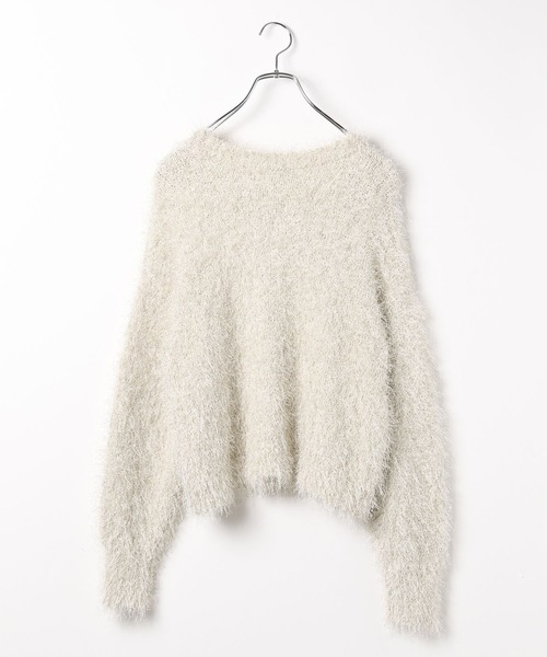 BAYFLOW（ベイフロー）の「ラメフェザーニットプルオーバー（ニット/セーター・レディース・オレンジ/アイボリー/ブラック/ブルー・FREE）」の8枚目の写真