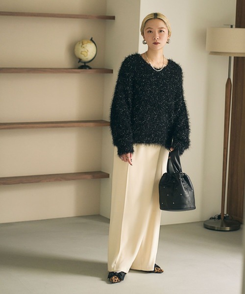 BAYFLOW（ベイフロー）の「ラメフェザーニットプルオーバー（ニット/セーター・レディース・オレンジ/アイボリー/ブラック/ブルー・FREE）」の19枚目の写真