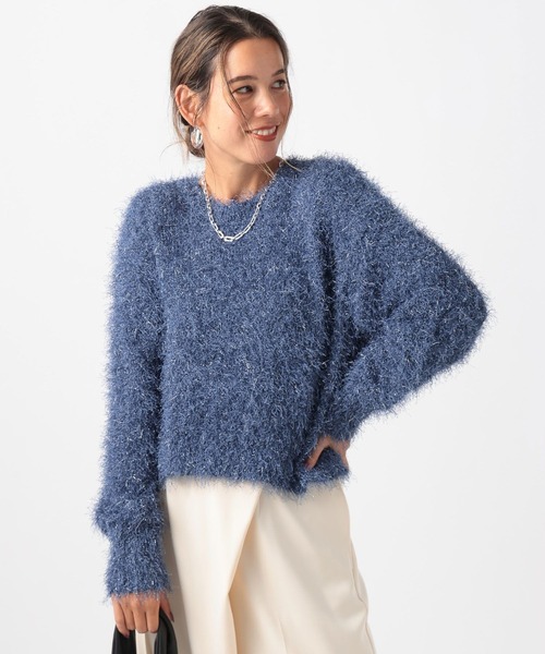 BAYFLOW（ベイフロー）の「ラメフェザーニットプルオーバー（ニット/セーター・レディース・オレンジ/アイボリー/ブラック/ブルー・FREE）」の16枚目の写真