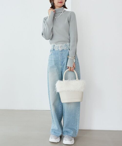 MAJESTIC LEGON（マジェスティックレゴン）の「マラボーバッグ（ショルダーバッグ・レディース・ピンク/アイボリー・FREE）」の3枚目の写真