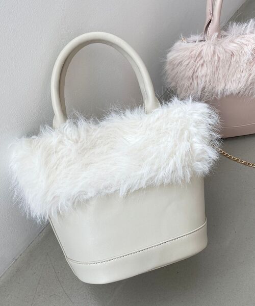 MAJESTIC LEGON（マジェスティックレゴン）の「マラボーバッグ（ショルダーバッグ・レディース・ピンク/アイボリー・FREE）」の10枚目の写真