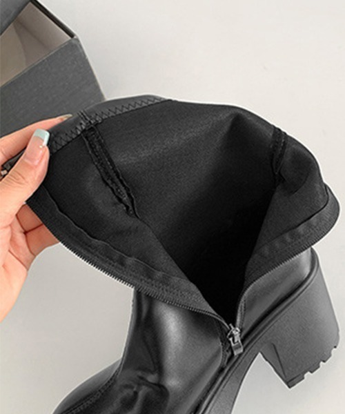 Miniministore(ミニミニストア)の「厚底ショートブーツサイドジッパーブーティ(ブーツ・レディース・ブラック・24.5cm/24.0cm/23.5cm/23.0cm/22.5cm)」の18枚目の写真