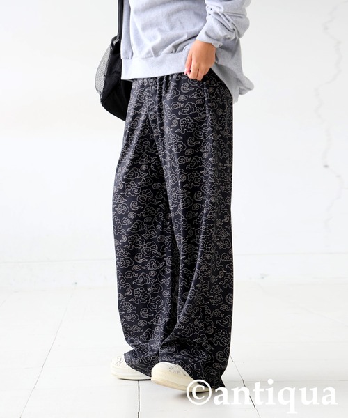 雲柄タックストレートパンツ（その他パンツ）｜antiqua（アンティカ）