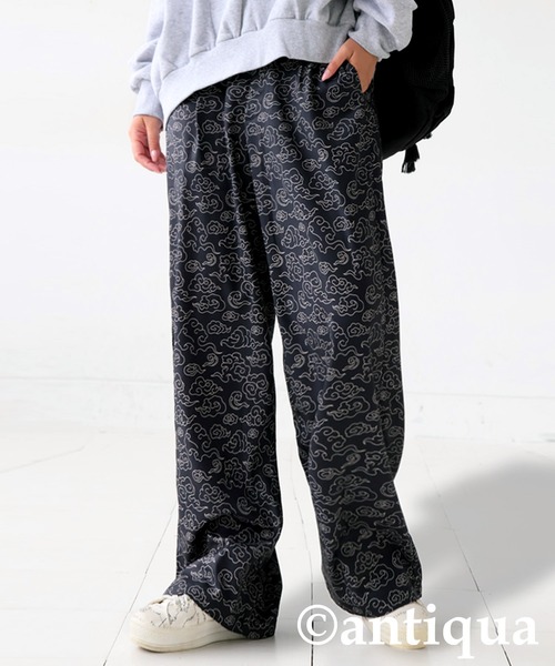 antiqua(アンティカ)の「雲柄タックストレートパンツ(その他パンツ・レディース・ブラック・P/R)」の2枚目の写真