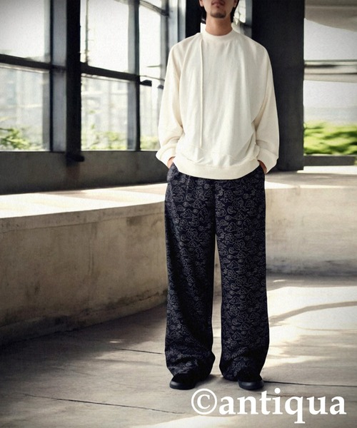 antiqua(アンティカ)の「雲柄タックストレートパンツ(その他パンツ・レディース・ブラック・P/R)」の9枚目の写真