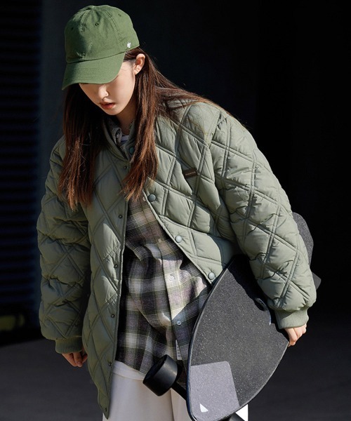 Miniministore(ミニミニストア)の「中綿ジャケット キルティングブルゾン防寒(その他アウター・レディース・ブラック/ベージュ/カーキ・FREE)」の2枚目の写真