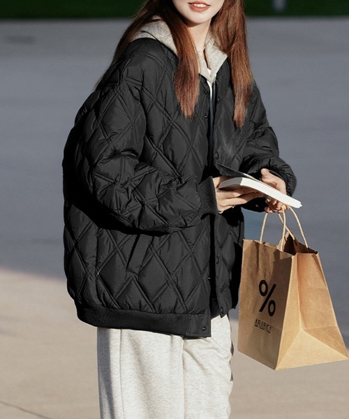 Miniministore(ミニミニストア)の「中綿ジャケット キルティングブルゾン防寒(その他アウター・レディース・ブラック/ベージュ/カーキ・FREE)」の22枚目の写真