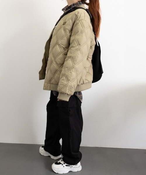Miniministore(ミニミニストア)の「中綿ジャケット キルティングブルゾン防寒(その他アウター・レディース・ブラック/ベージュ/カーキ・FREE)」の12枚目の写真
