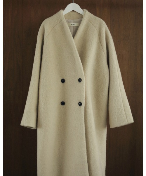 anuke シャギーコート anuke Collarless Shaggy Coat 62420004（ノーカラーコート