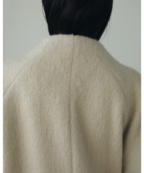 anuke シャギーコート anuke Collarless Shaggy Coat 62420004（ノーカラーコート
