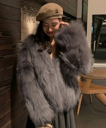 Ritomo De Ricco（リトモ・デ・リコ）の「フワフワぬくぬくファージャケット（ノーカラーコート）」