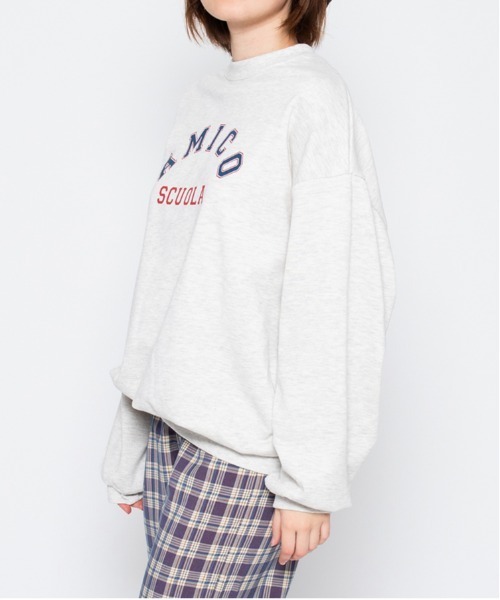 spiritoso(スピリトーゾ)の「【spiritoso】AMICOプリントビッグスウェットトレーナー(Tシャツ/カットソー・レディース・杢グレー/ホワイト系その他・FREE)」の5枚目の写真