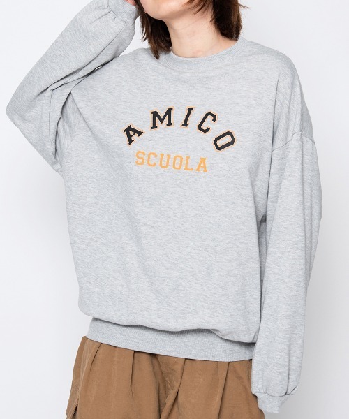 spiritoso(スピリトーゾ)の「【spiritoso】AMICOプリントビッグスウェットトレーナー(Tシャツ/カットソー・レディース・杢グレー/ホワイト系その他・FREE)」の8枚目の写真