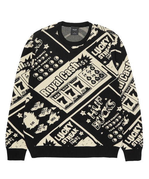 HUF(ハフ)の「LUCKY CREWNECK SWEATER / HUF ハフ クルーセーター(ニット/セーター・メンズ・ブラック・LARGE/XX-LARGE/X-LARGE/MEDIUM/SMALL)」の2枚目の写真