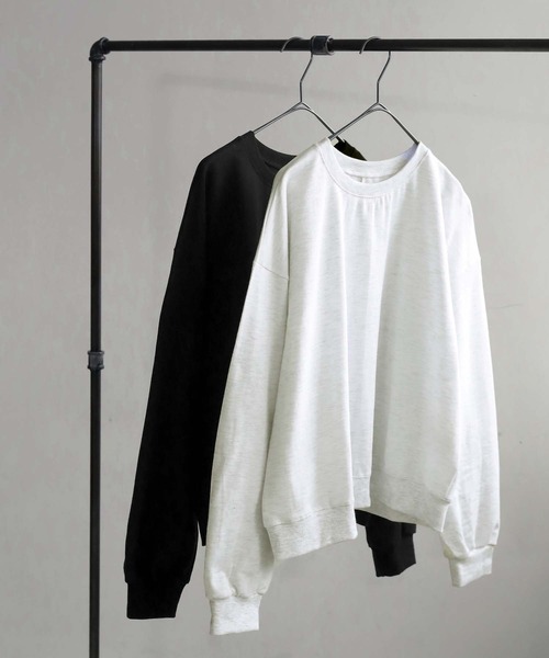 antiqua（アンティカ）の「ミニ裏毛変形トップス（スウェット・レディース・ブラック/オートミール・ONESIZE）」の7枚目の写真