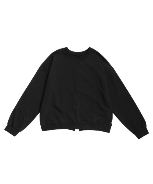 antiqua（アンティカ）の「ミニ裏毛変形トップス（スウェット・レディース・ブラック/オートミール・ONESIZE）」の8枚目の写真