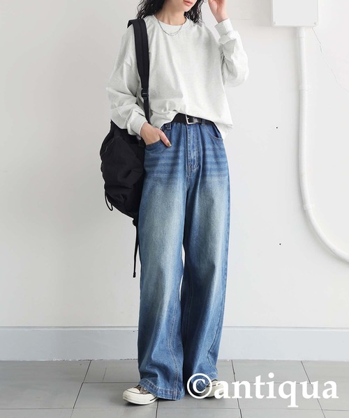 antiqua（アンティカ）の「ミニ裏毛変形トップス（スウェット・レディース・ブラック/オートミール・ONESIZE）」の19枚目の写真
