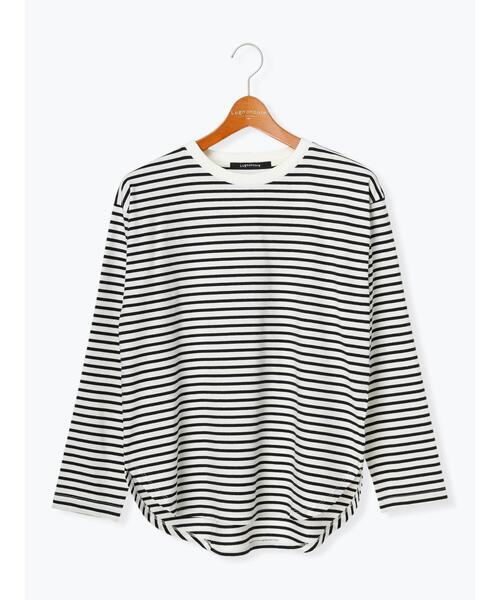 Lugnoncure（ルノンキュール）の「【抗菌防臭】ラウンドヘムトップス（Tシャツ/カットソー・レディース・ホワイト/チャコールグレー/オフホワイト・F）」の4枚目の写真