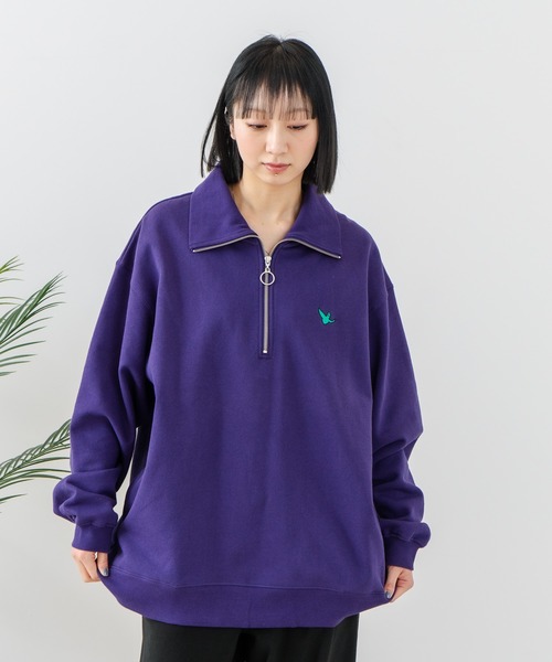 (What it isNt)ART BY MARKGONZALES(ワットイットイズント)の「【(What it isNt)ART BY MARKGONZALES / (ワットイットイズント) アートバイ マークゴンザレス】バックプリントハーフジップスウェットトレーナー(スウェット・メンズ・ホワイト/パープル/チャコールグレー・MEDIUM/LARGE/X-LARGE)」の18枚目の写真