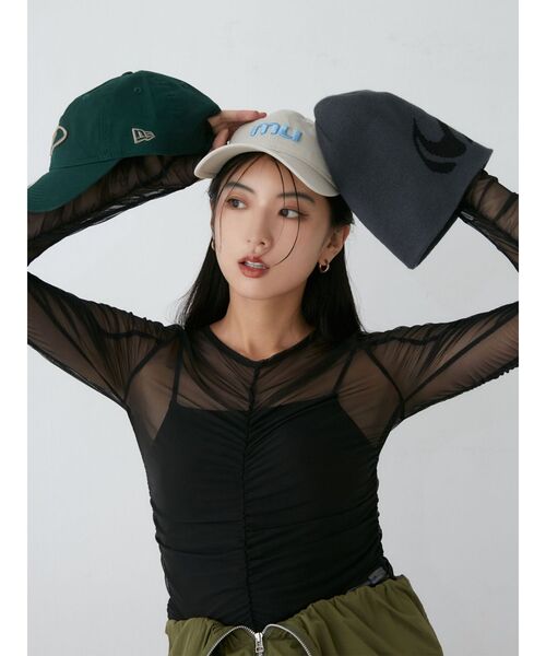 NEW ERA（ニューエラ）の「【MURUA×NEW ERA】mu LOGO CAP（キャップ・レディース・アイボリー/ブラック・FREE）」の12枚目の写真