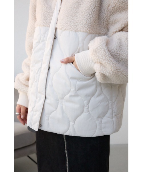 AZUL by moussy（アズールバイマウジー）の「スウィッチングボアブルゾン（ブルゾン・レディース・アイボリー/カーキ/ブラック・SMALL/MEDIUM）」の18枚目の写真