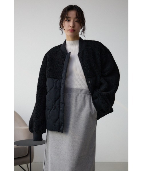 AZUL by moussy（アズールバイマウジー）の「スウィッチングボアブルゾン（ブルゾン・レディース・アイボリー/カーキ/ブラック・SMALL/MEDIUM）」の5枚目の写真