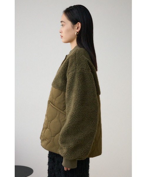 AZUL by moussy（アズールバイマウジー）の「スウィッチングボアブルゾン（ブルゾン・レディース・アイボリー/カーキ/ブラック・SMALL/MEDIUM）」の8枚目の写真