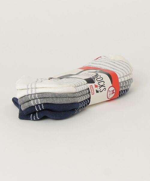 CHUMS(チャムス)の「【CHUMS】3P Booby Border Ankle Socks(ソックス/靴下・メンズ・その他・MEDIUM/SMALL)」の2枚目の写真