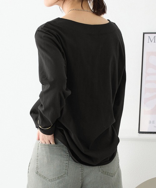 Viola e Viola(ヴィオラエヴィオラ)の「柔らか綿100%大人キレイTシャツ(Tシャツ/カットソー・レディース・ホワイト×ブラック/ブラック/ホワイト/ブルー・3L/LL/L/M)」の21枚目の写真