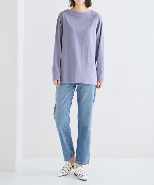 Viola e Viola(ヴィオラエヴィオラ)の「柔らか綿100%大人キレイTシャツ(Tシャツ/カットソー・レディース・ホワイト×ブラック/ブラック/ホワイト/ブルー・3L/LL/L/M)」の15枚目の写真