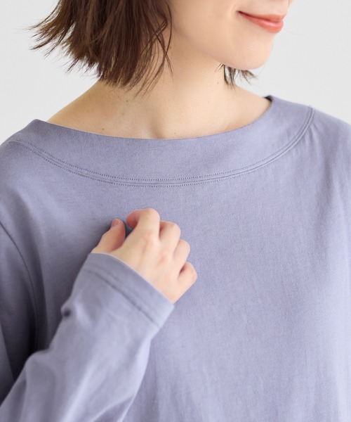 Viola e Viola(ヴィオラエヴィオラ)の「柔らか綿100%大人キレイTシャツ(Tシャツ/カットソー・レディース・ホワイト×ブラック/ブラック/ホワイト/ブルー・3L/LL/L/M)」の18枚目の写真