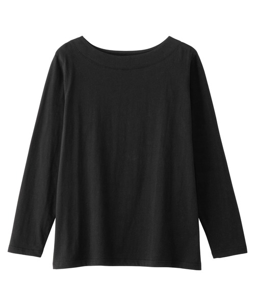 Viola e Viola(ヴィオラエヴィオラ)の「柔らか綿100%大人キレイTシャツ(Tシャツ/カットソー・レディース・ホワイト×ブラック/ブラック/ホワイト/ブルー・3L/LL/L/M)」の12枚目の写真