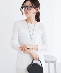 le.coeur blanc | 《手洗い可能》シアーリブロングスリーブTシャツ(Tシャツ/カットソー)