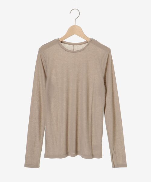 le.coeur blanc（ルクールブラン）の「《手洗い可能》シアーリブロングスリーブTシャツ（Tシャツ/カットソー・レディース・ベージュ/ダークグレー/オフホワイト・38）」の10枚目の写真