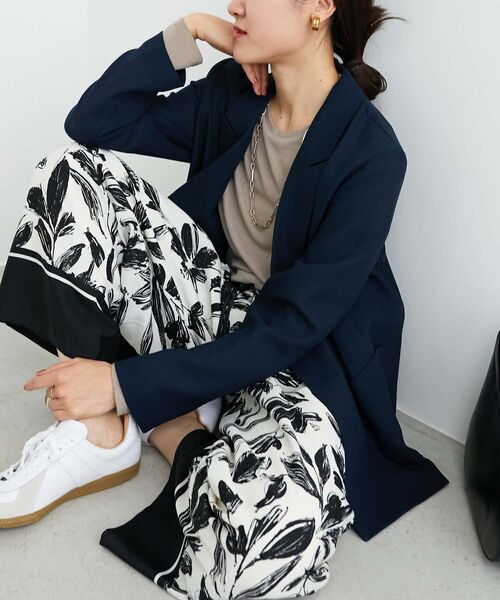 le.coeur blanc（ルクールブラン）の「《手洗い可能》シアーリブロングスリーブTシャツ（Tシャツ/カットソー・レディース・ベージュ/ダークグレー/オフホワイト・38）」の17枚目の写真