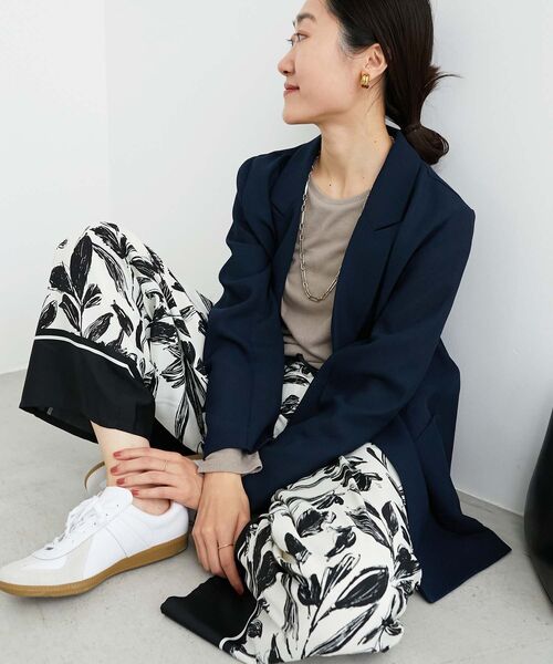 le.coeur blanc（ルクールブラン）の「《手洗い可能》シアーリブロングスリーブTシャツ（Tシャツ/カットソー・レディース・ベージュ/ダークグレー/オフホワイト・38）」の18枚目の写真